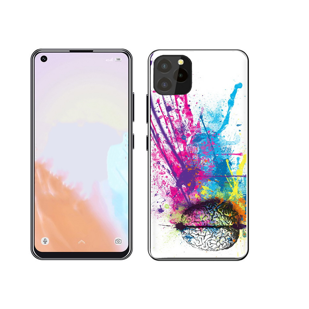 

Чехол MyPads Tocco для Oukitel C21 Pro яркий красочный мозг, Прозрачный, Tocco