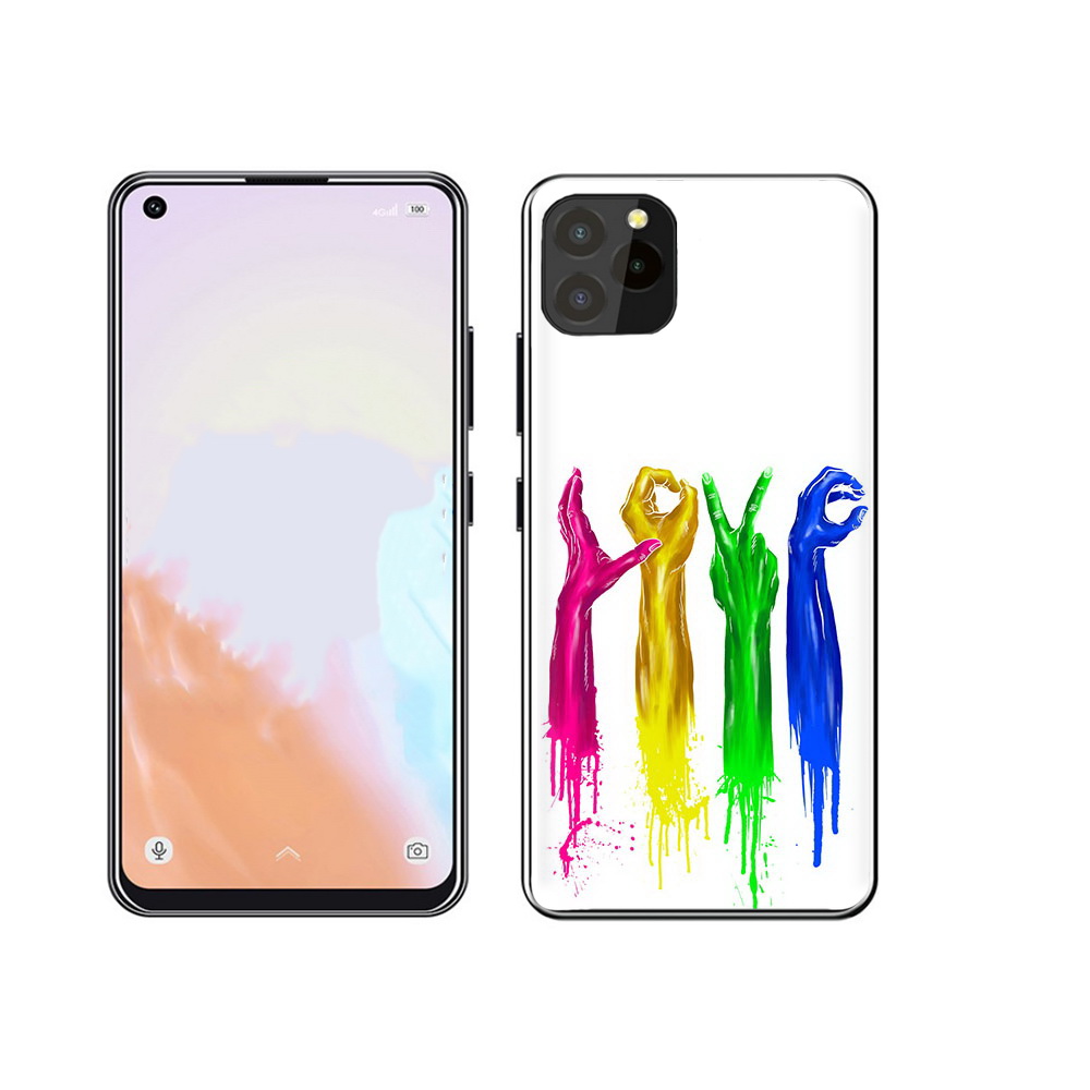 

Чехол MyPads Tocco для Oukitel C21 Pro яркие руки love, Прозрачный, Tocco