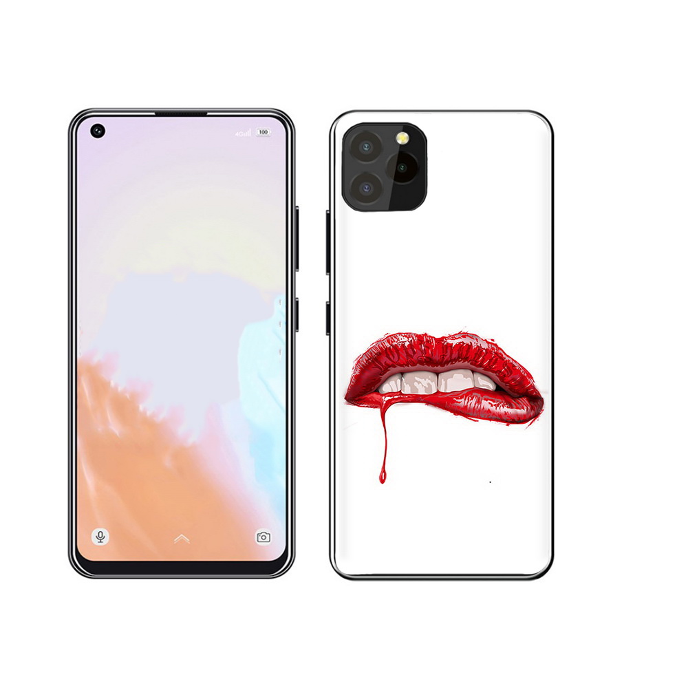 

Чехол MyPads Tocco для Oukitel C21 Pro яркие красные губы, Прозрачный, Tocco