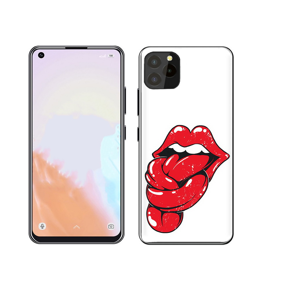 

Чехол MyPads Tocco для Oukitel C21 Pro яркие губы с языком, Прозрачный, Tocco
