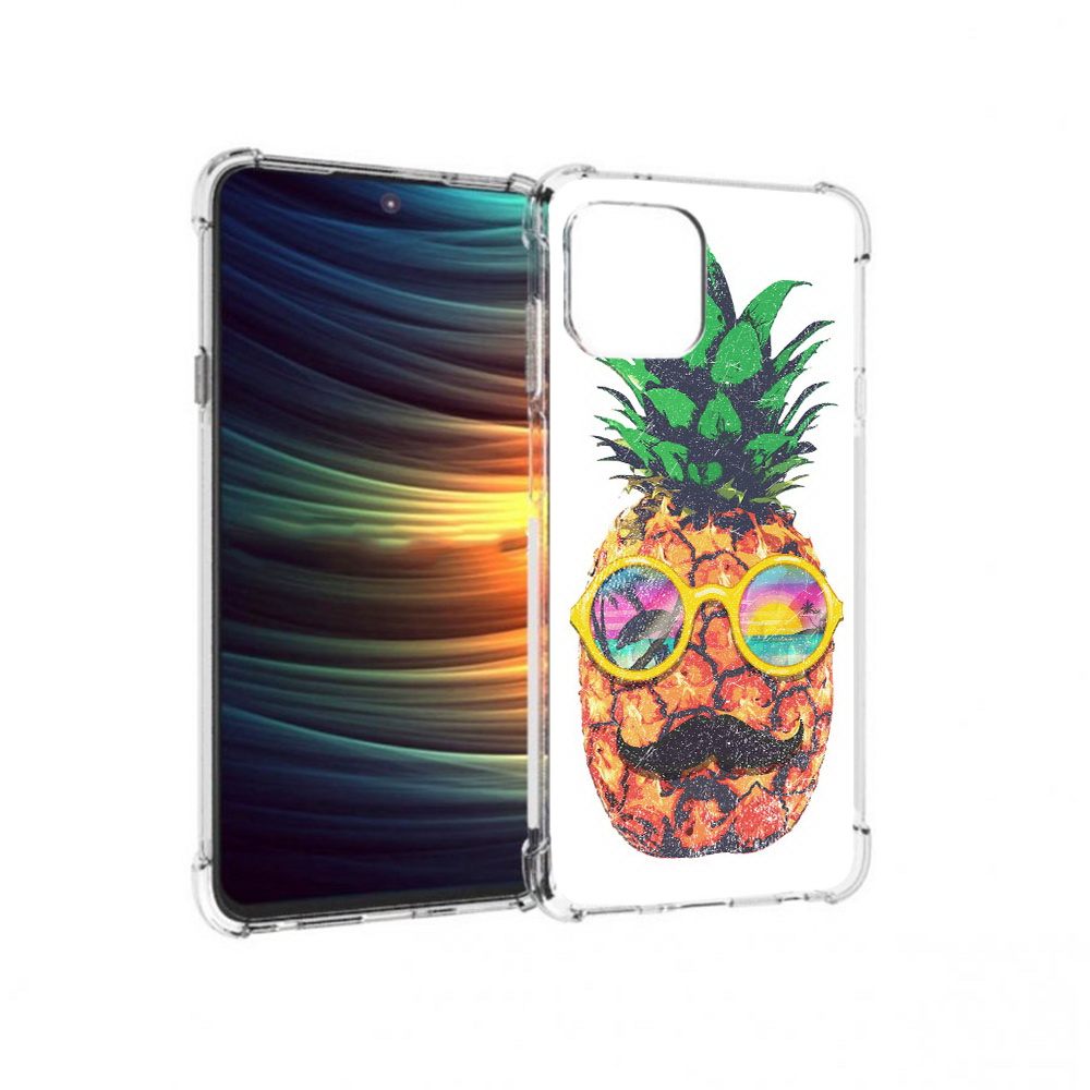

Чехол MyPads Tocco для Motorola 20 Lite прикольный ананас с лицом (PT227073.348.556), Прозрачный, Tocco