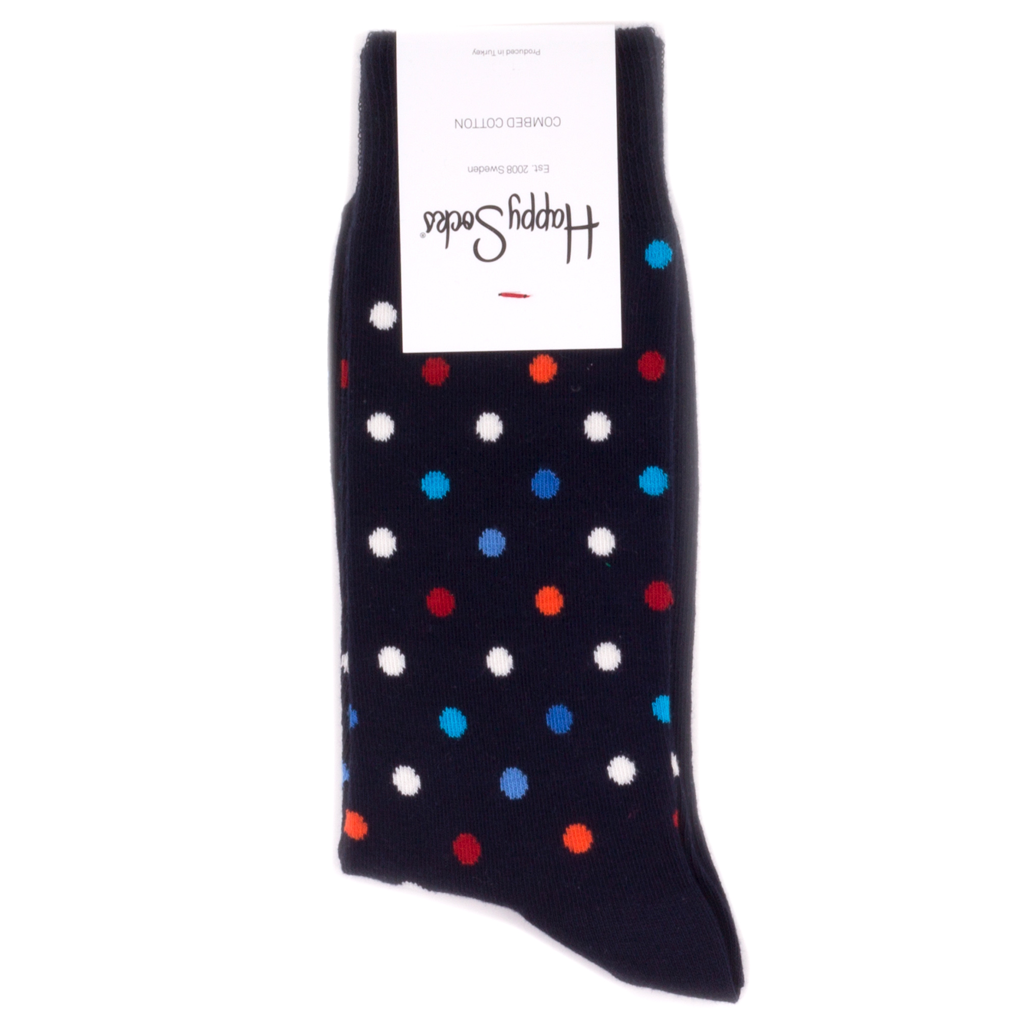 

Носки унисекс Happy Socks разноцветные, HappySocksPolkaDotRedNavy