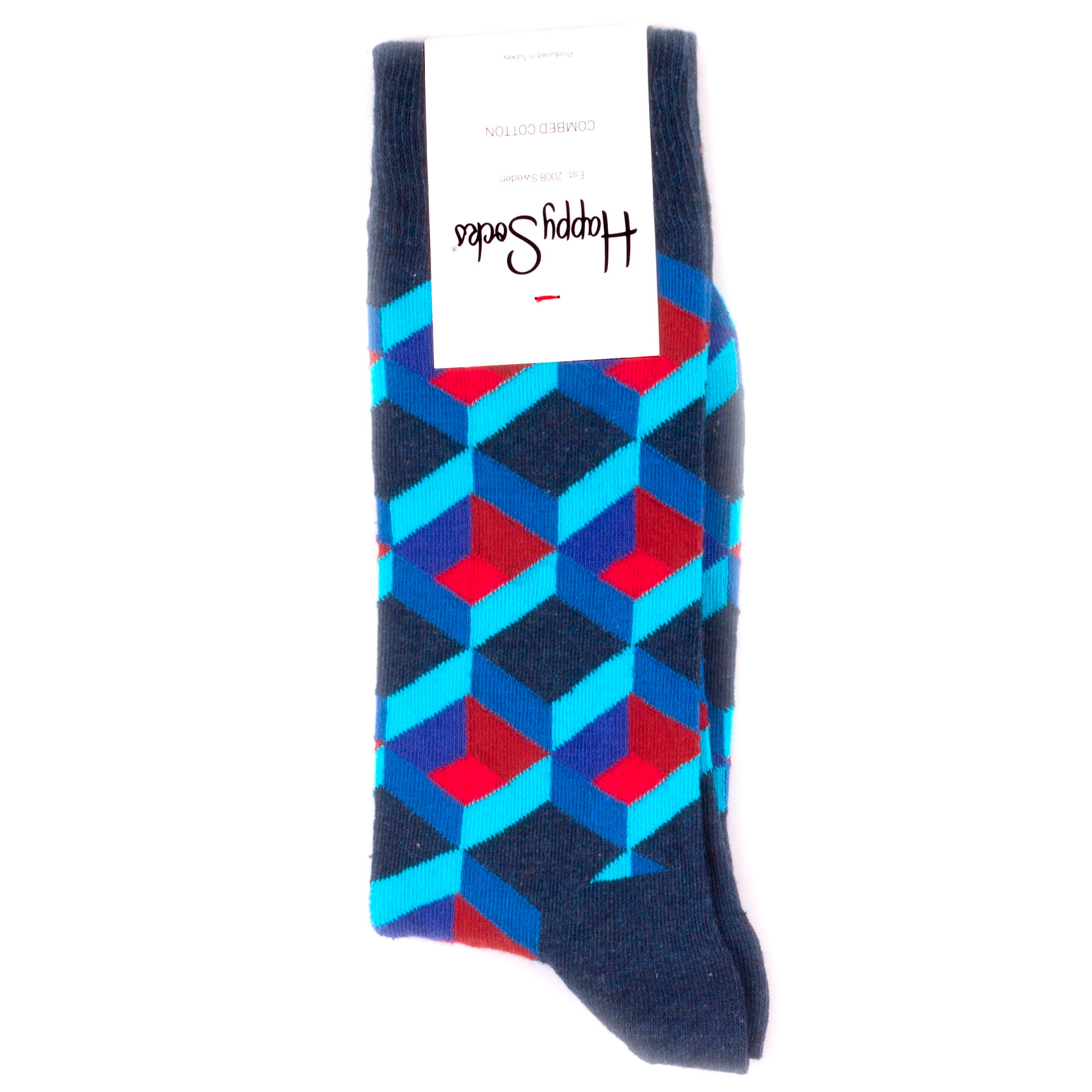 

Носки унисекс Happy Socks разноцветные, HappySocksOpticSquareBlue