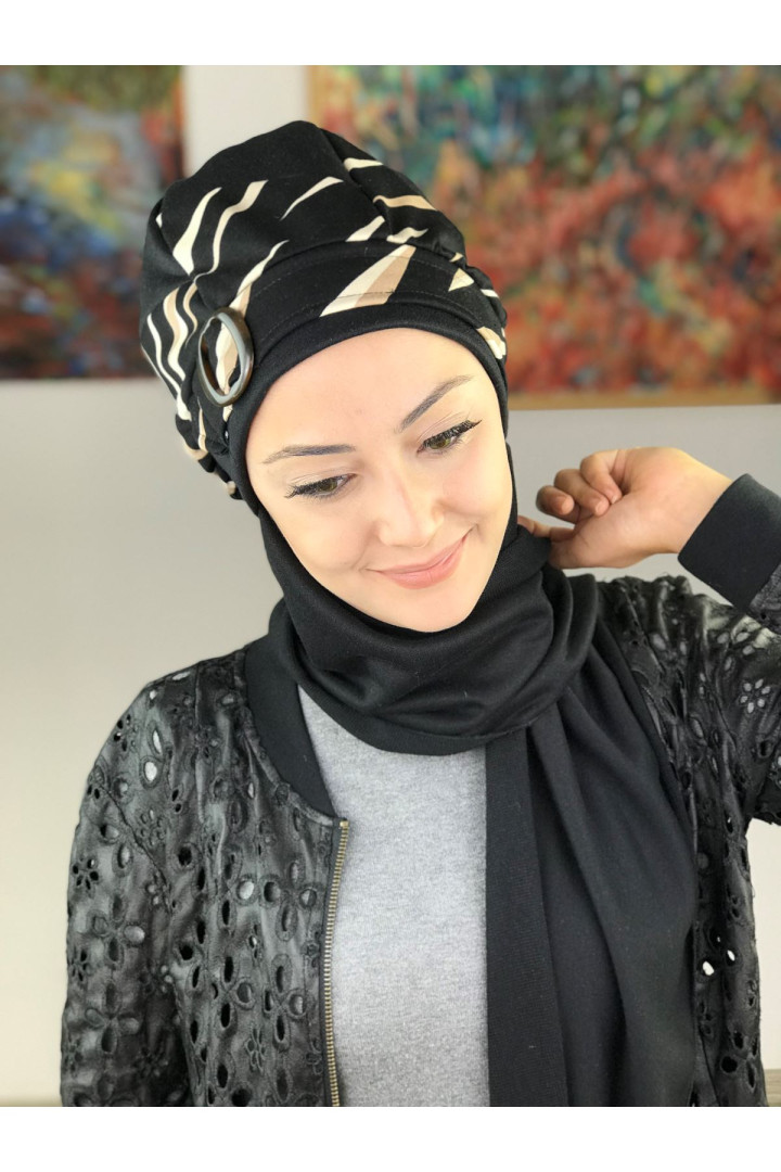 

Тюрбан женский Butik Ambar 9AB12EKM черный, 9AB12EKM
