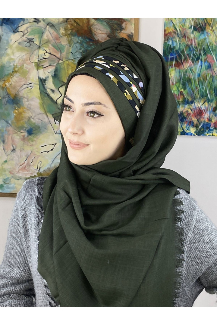 

Хиджаб женский Butik Ambar 23KASHŞ04, темно-зеленый (доставка из-за рубежа), 23KASHŞ01