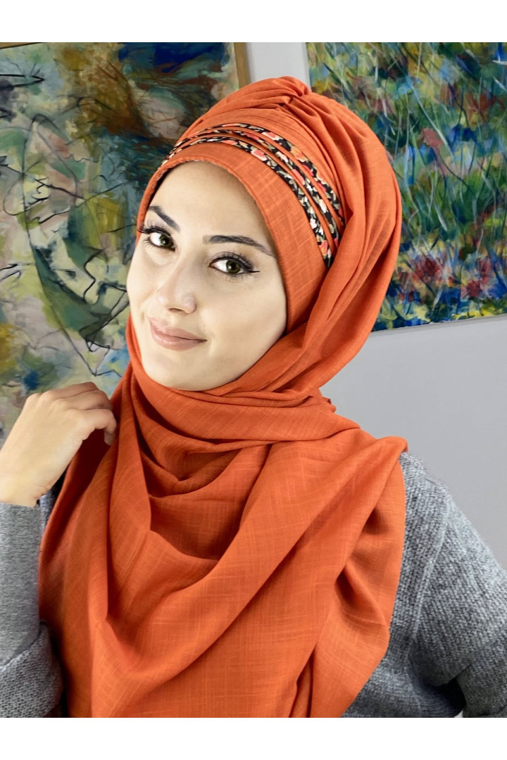 

Хиджаб женский Butik Ambar 23KASHS15 оранжевый, 23KASHS13