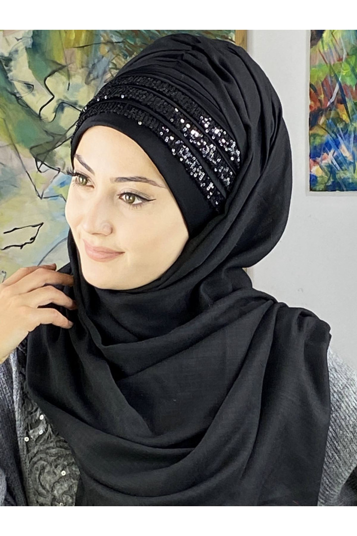 

Хиджаб женский Butik Ambar 23KASHS22 черный, 23KASHS22