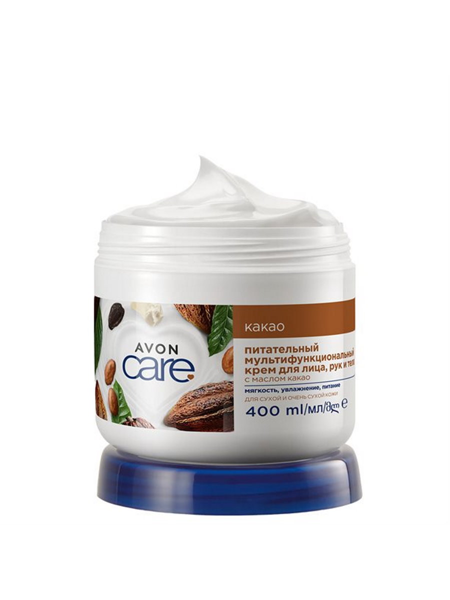 

Крем для лица и тела Avon Care Питательный мультифункциональный с маслом какао 400 мл