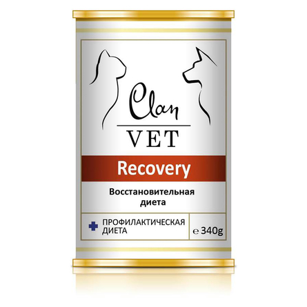 фото Диетический корм для собак и кошек clan vet recovery восстановительная диета, 340г, 2шт.