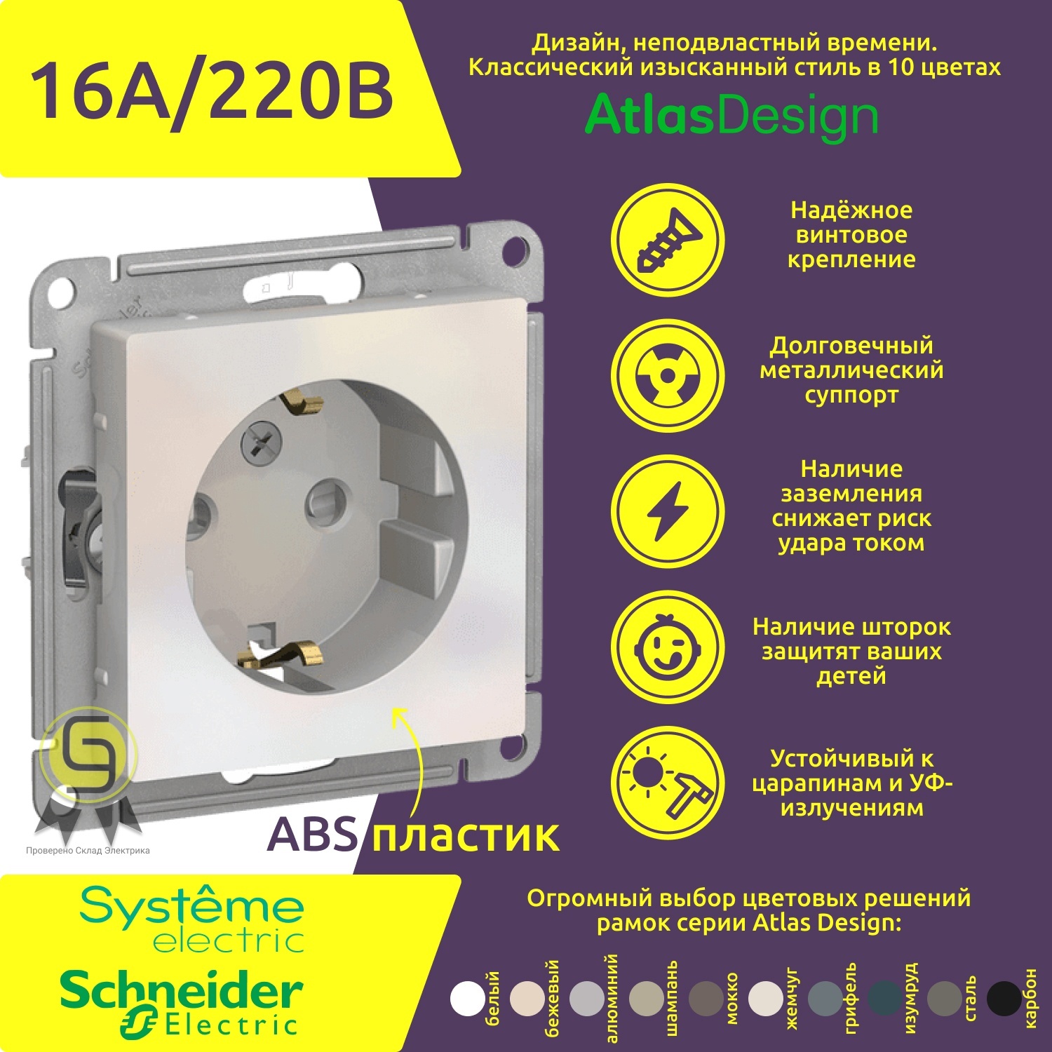 фото Розетка systeme electric atn000445, 4шт