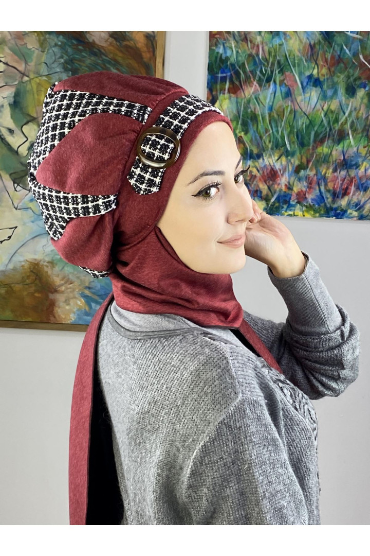 

Тюрбан женский Butik Ambar 23KASTB42 бордовый, 23KASTB33