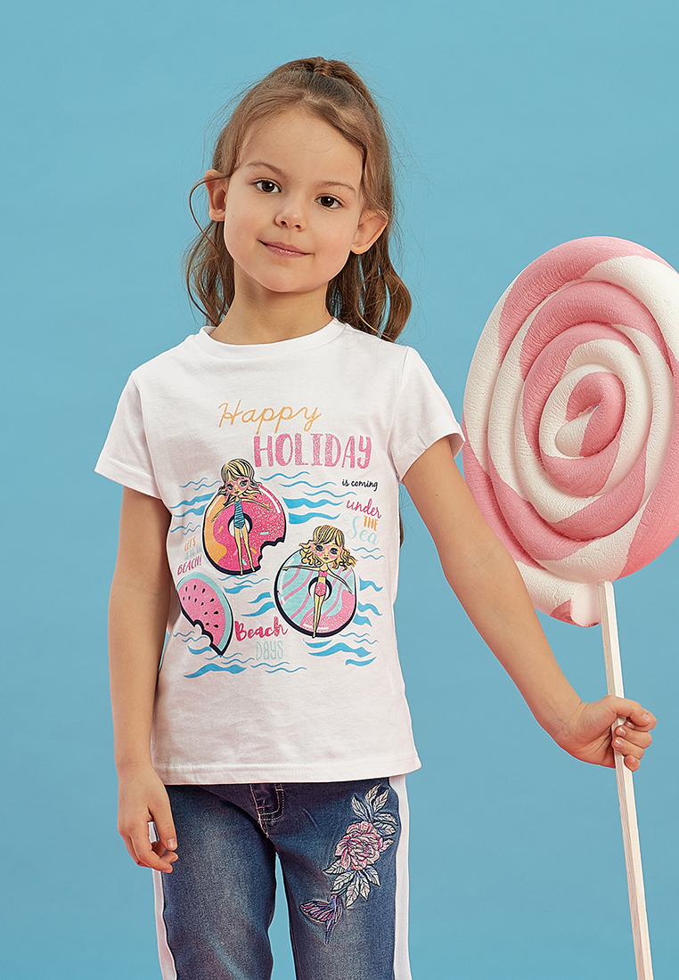 

Футболка детская Max&jessi SS20C76501221 белый р.110, SS20C76501221