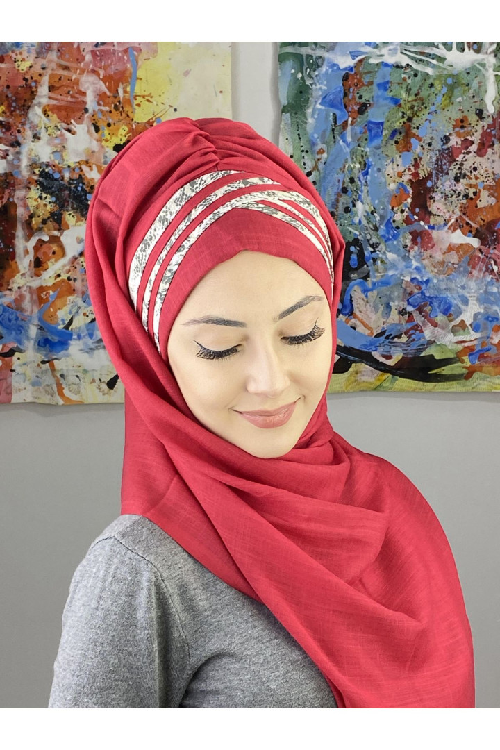 

Хиджаб женский Butik Ambar 7ARLKHZSL07 красный, 7ARLKHZSL02