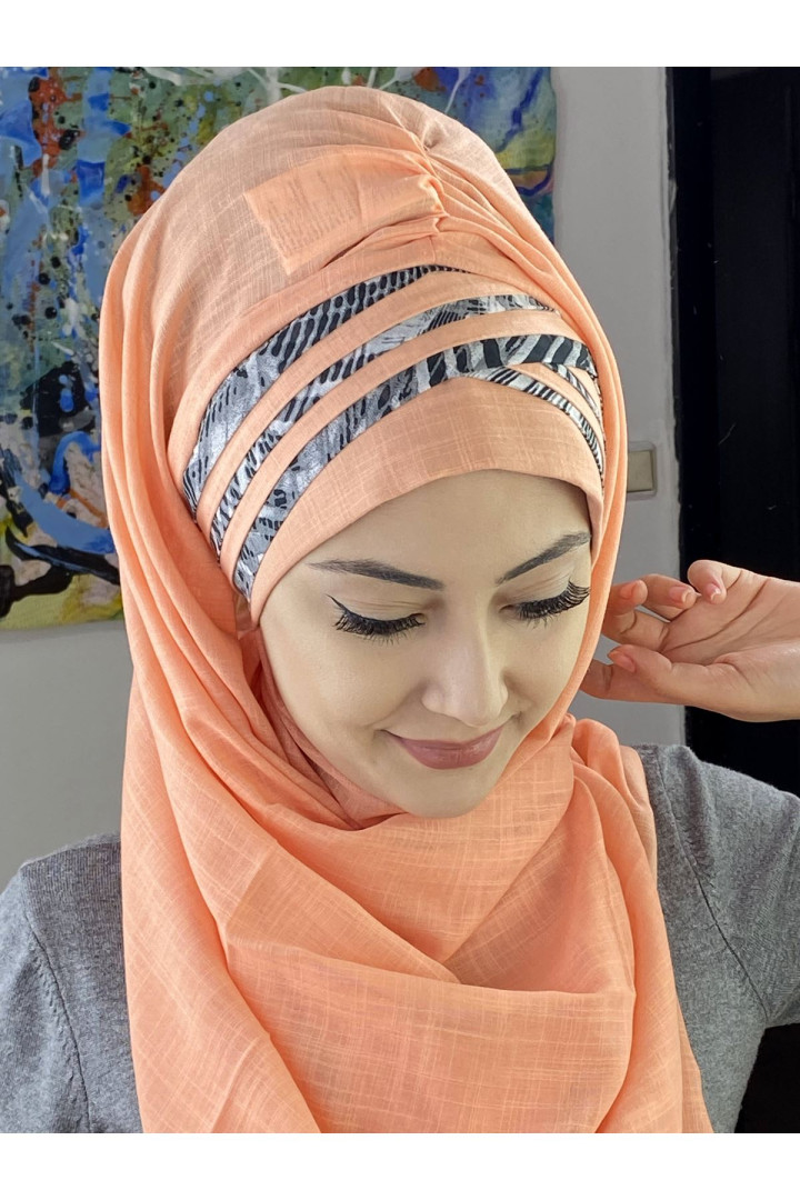 

Хиджаб женский Butik Ambar 7ARLKHZSL10 оранжевый, 7ARLKHZSL10