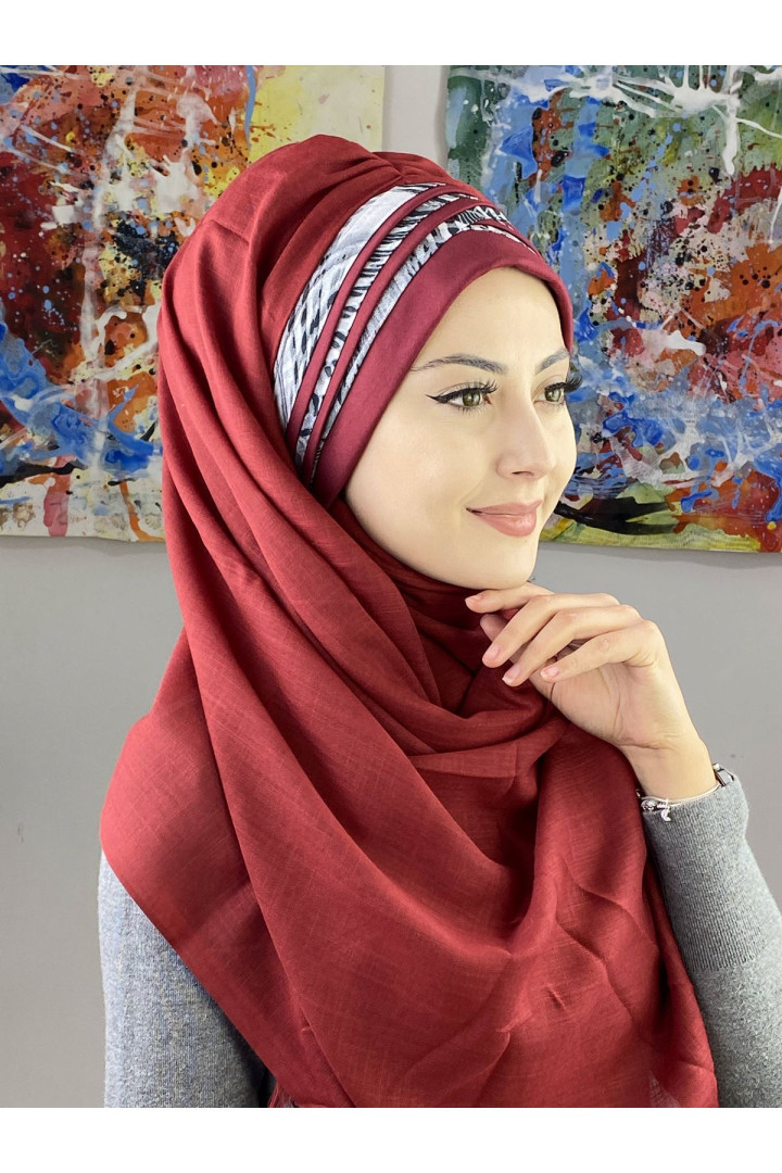 

Хиджаб женский Butik Ambar 7ARLKHZSL11 красный, 7ARLKHZSL10