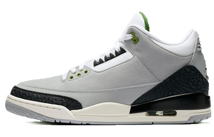 

Кеды унисекс Jordan Air Jordan 3 retro chlorophyll серые 41 EU, Серый, Air Jordan 3 retro chlorophyll