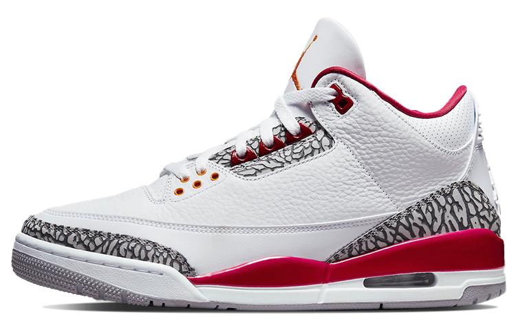 

Кеды унисекс Jordan Air Jordan 3 retro cardinal red белые 45.5 EU, Белый, Air Jordan 3 retro cardinal red