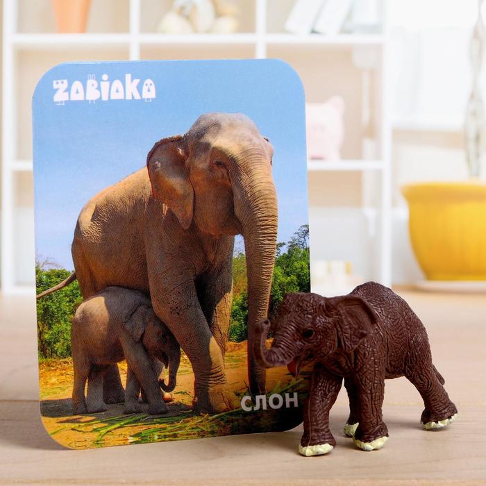 фото Фигурка «слон», с обучающей карточкой iq-zabiaka