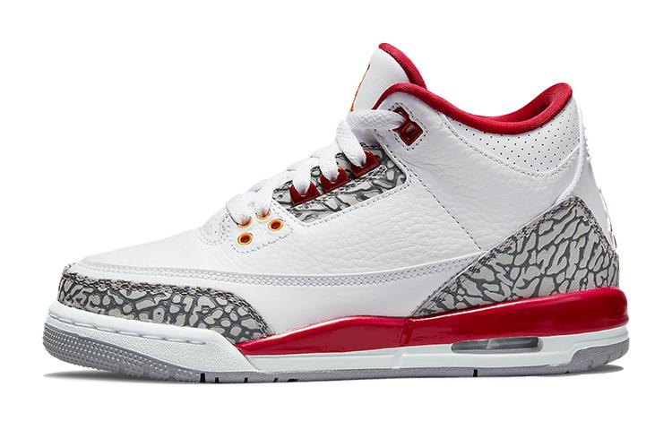 

Кеды унисекс Jordan Air Jordan 3 Retro Cardinal Red GS белые 36.5 EU, Белый, Air Jordan 3 Retro Cardinal Red GS