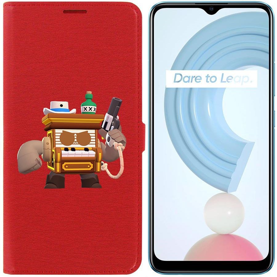 

Чехол-книжка Krutoff Eco Book для Realme C21Y Brawl Stars-8-БИТ из салуна (красный)