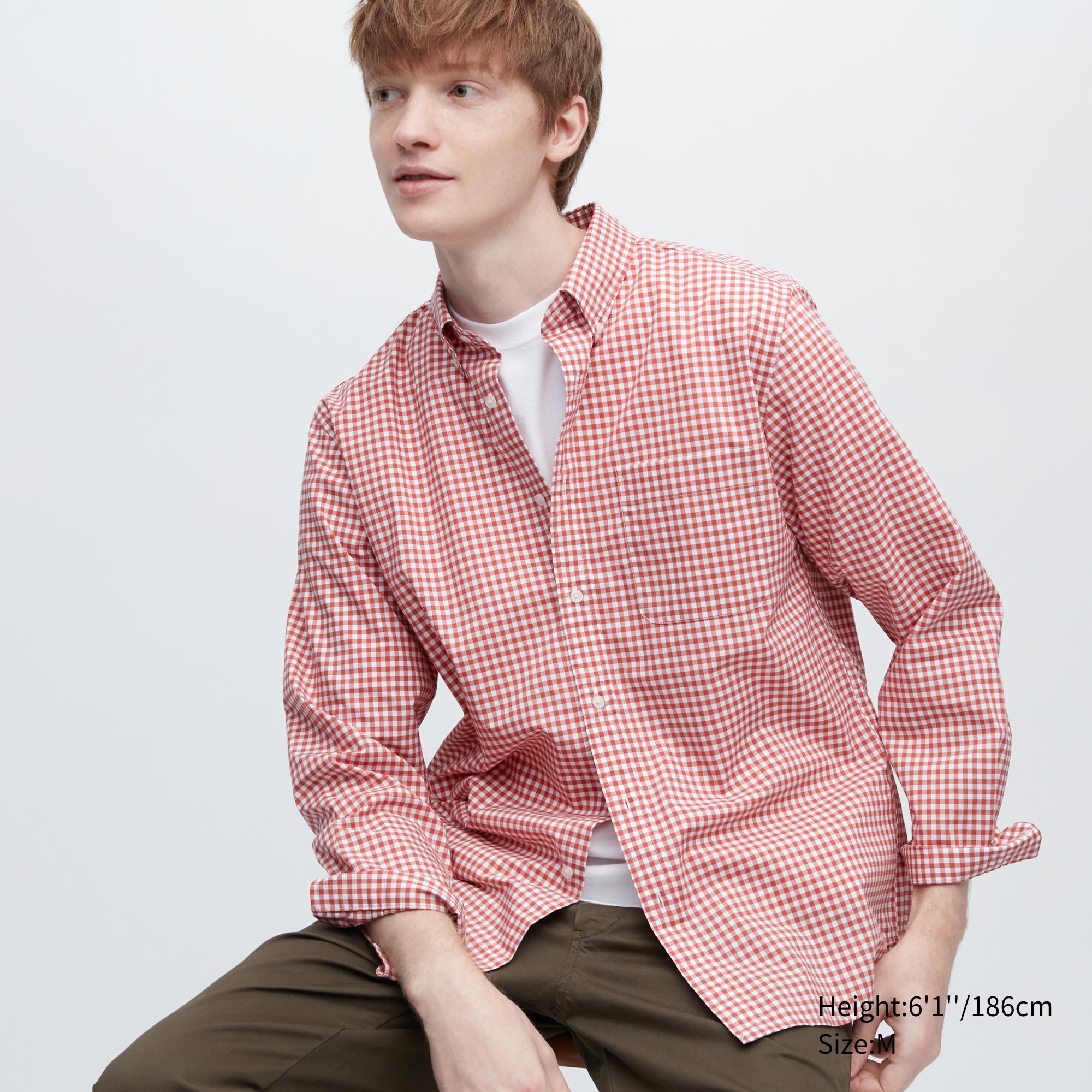 

Рубашка мужская UNIQLO 456649COL14 красная M (доставка из-за рубежа), 456649COL14