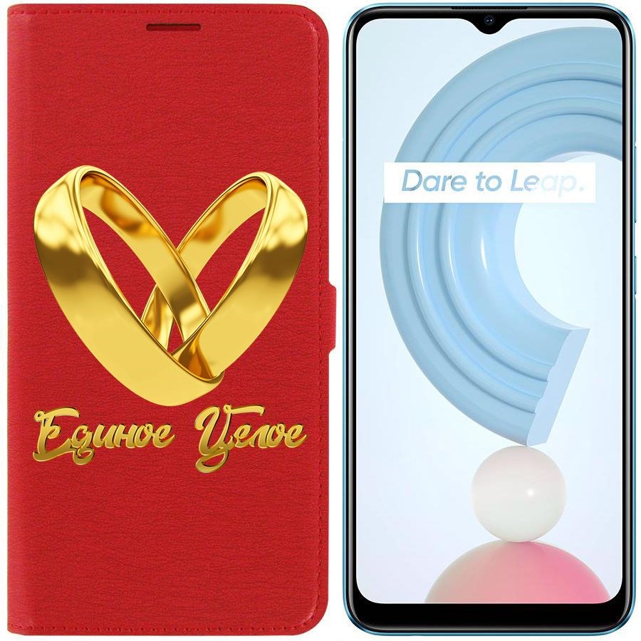 

Чехол-книжка Krutoff Eco Book для Realme C21Y Единое целое (красный)