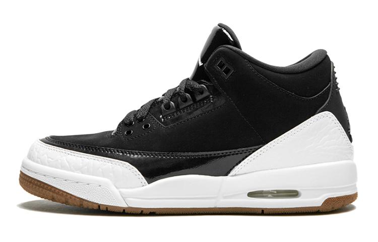 

Кеды унисекс Jordan Air Jordan 3 Retro Black White Gum GS черные 38.5 EU, Черный, Air Jordan 3 Retro Black White Gum GS