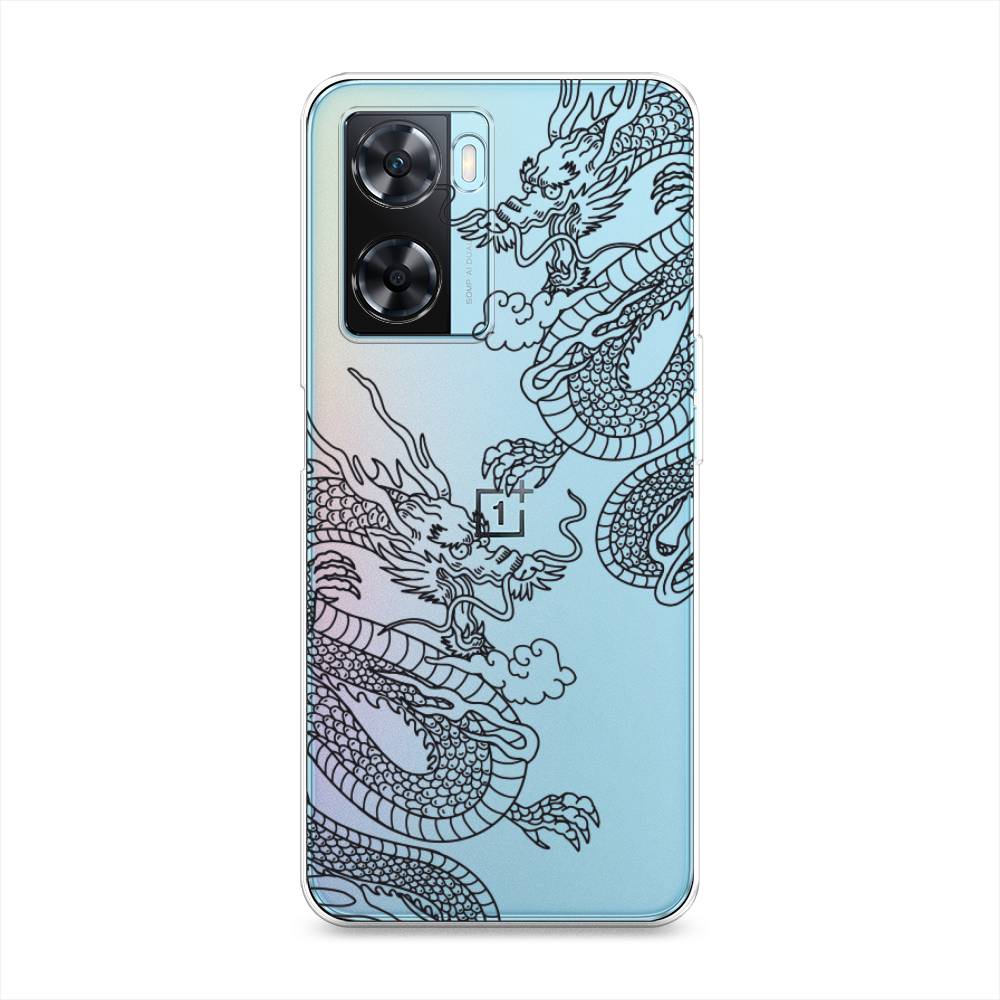 

Чехол на OnePlus Nord N20 SE "Два китайских дракона", Серый;черный, 153450-1
