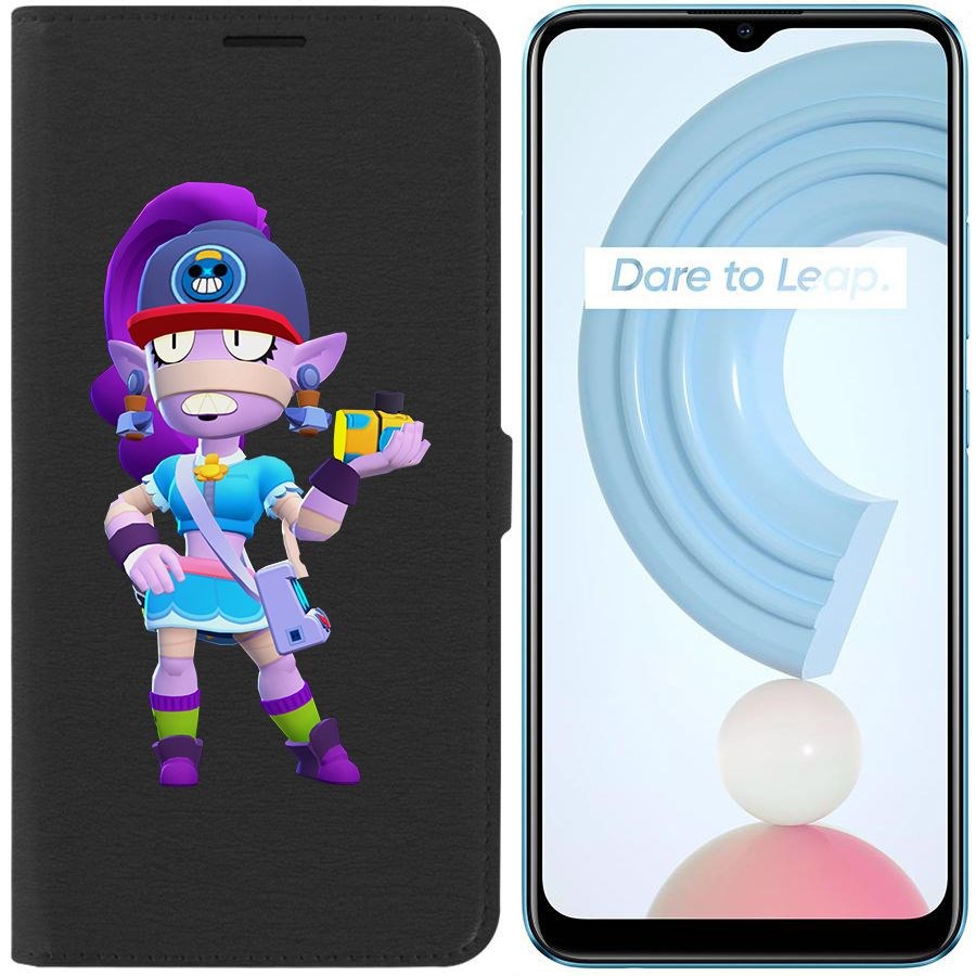 

Чехол-книжка Krutoff Eco Book для Realme C21Y Brawl Stars-Суперфанатка Эмз (черный)