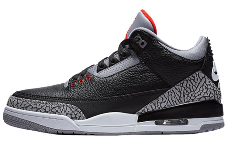 

Кеды унисекс Jordan Air Jordan 3 retro black cement 2018 черные 43 EU, Черный, Air Jordan 3 retro black cement 2018