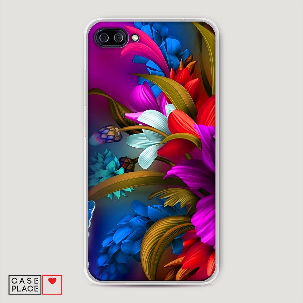 

Чехол на Asus Zenfone 4 Max ZC520KL "Фантастические цветы", Фиолетовый;красный;синий, 42750-2