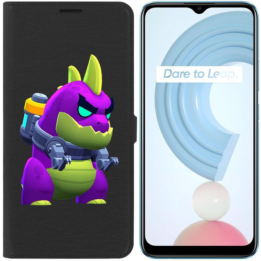 

Чехол-книжка Krutoff Eco Book для Realme C21Y Brawl Stars-Мегамонстр (черный)