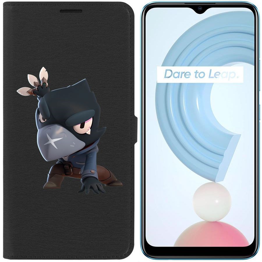 

Чехол-книжка Krutoff Eco Book для Realme C21Y Brawl Stars-Ворон (черный)