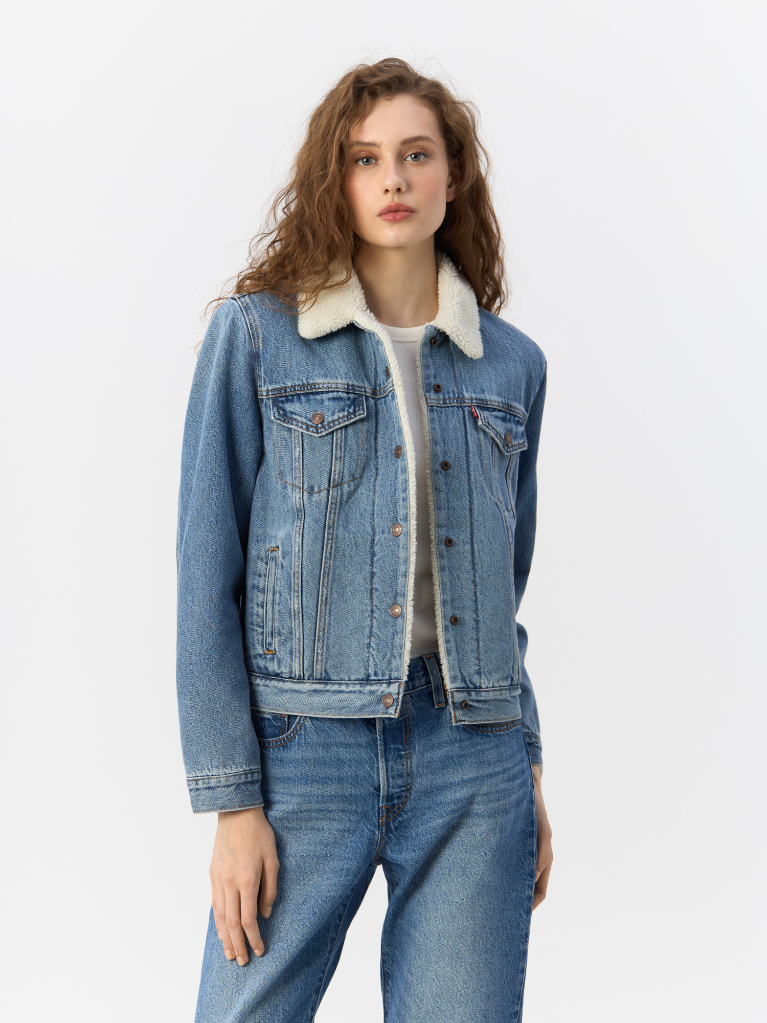 

Джинсовая куртка женская Levi's 36136-0058 синяя L, Синий, 36136-0058