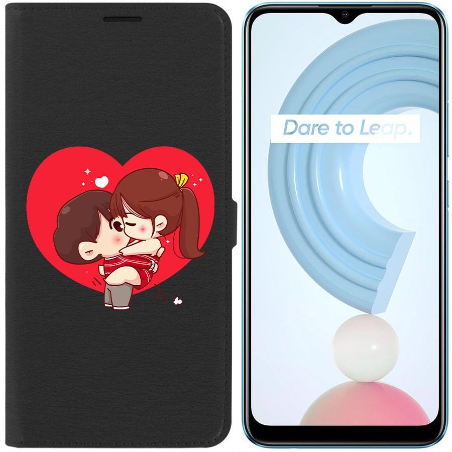 

Чехол-книжка Krutoff Eco Book для Realme C21Y Аниме любовь (черный)