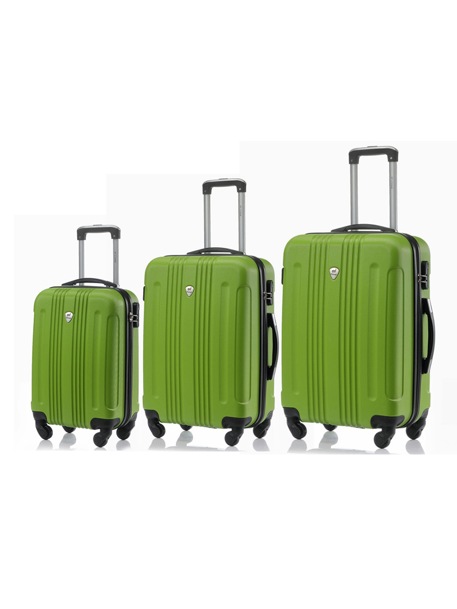 Комплект чемоданов женский L'Case Bangkok светло-зеленый, S/M/L