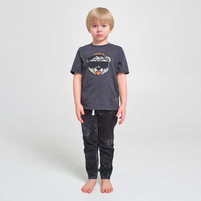 

Пижама детская (футболка, брюки) KAFTAN "Trendy" р.34 (122-128), серый, Trendy boy