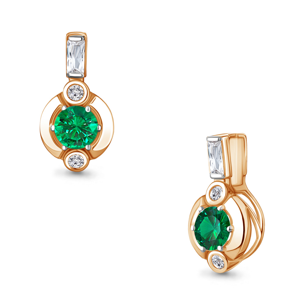 

Кулон из серебра с изумрудом искусственным\фианитом Aquamarine Aquamarine 24498АГ_925_з, 24498АГ_925_з