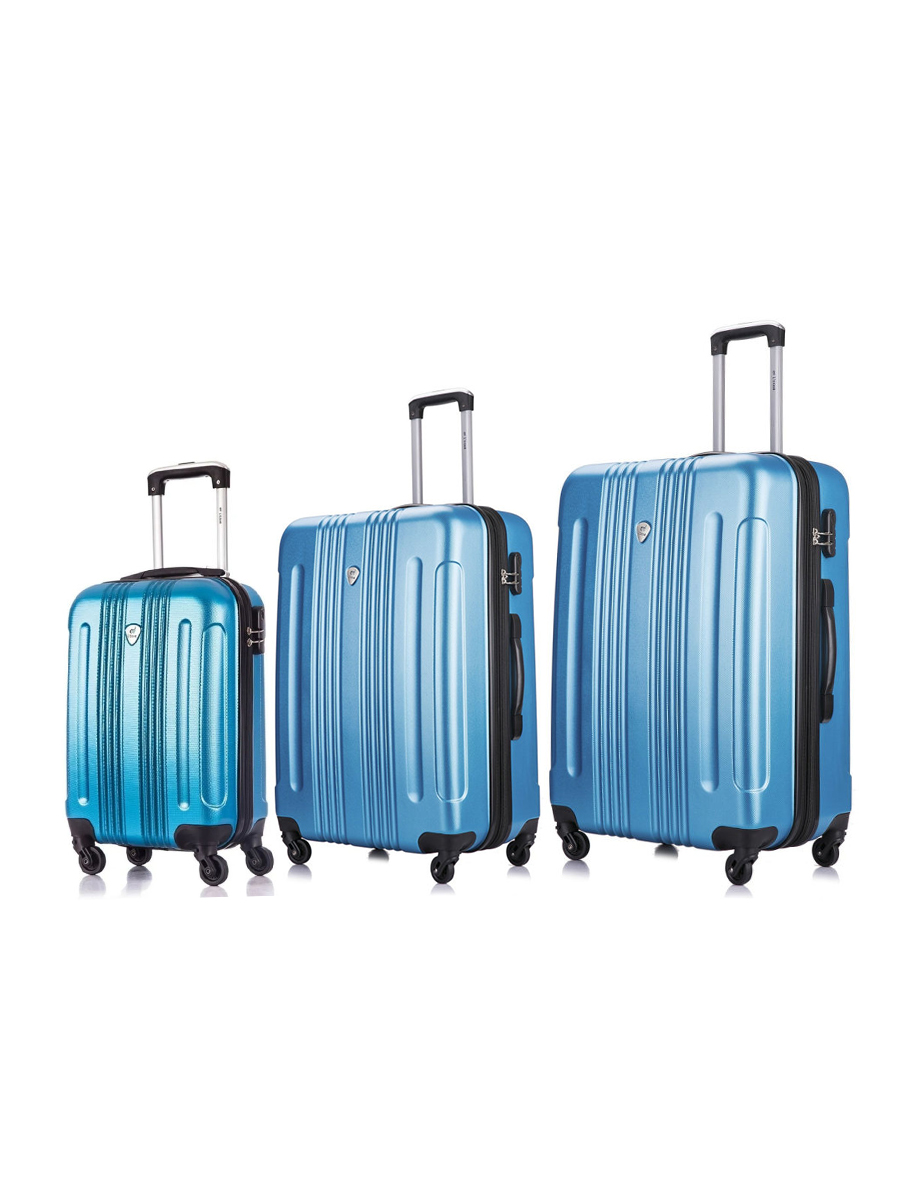 Комплект чемоданов женский L'Case Bangkok голубой, S/M/L