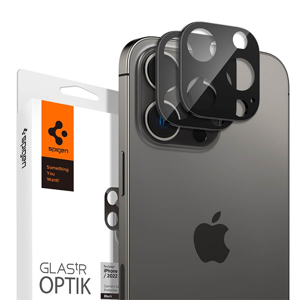 Защитное стекло Spigen Optik Pro tR Ez Fit для iPhone 14 Pro/14 Pro Max 2 шт черный