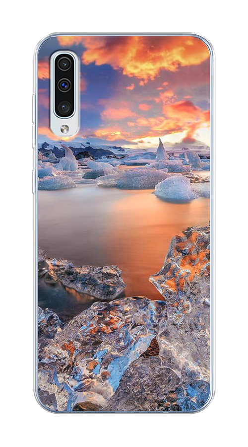 

Чехол на Samsung Galaxy A50/A30S "Ледники", Синий;оранжевый, 27750-2