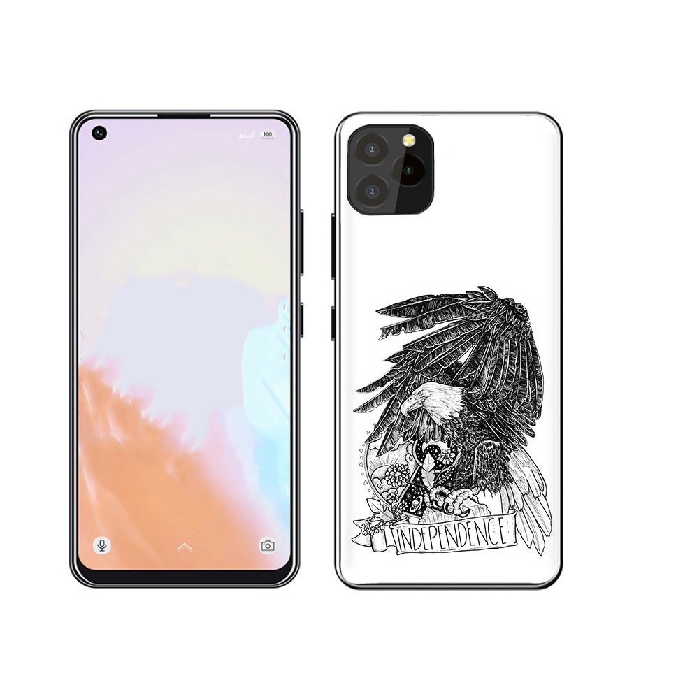

Чехол MyPads Tocco для Oukitel C21 Pro черно белый сокол, Прозрачный, Tocco