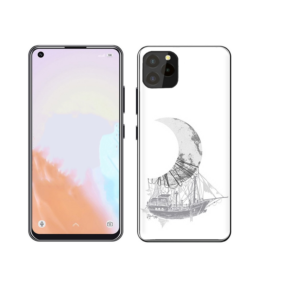 

Чехол MyPads Tocco для Oukitel C21 Pro черно белый корабль полумесяц, Прозрачный, Tocco