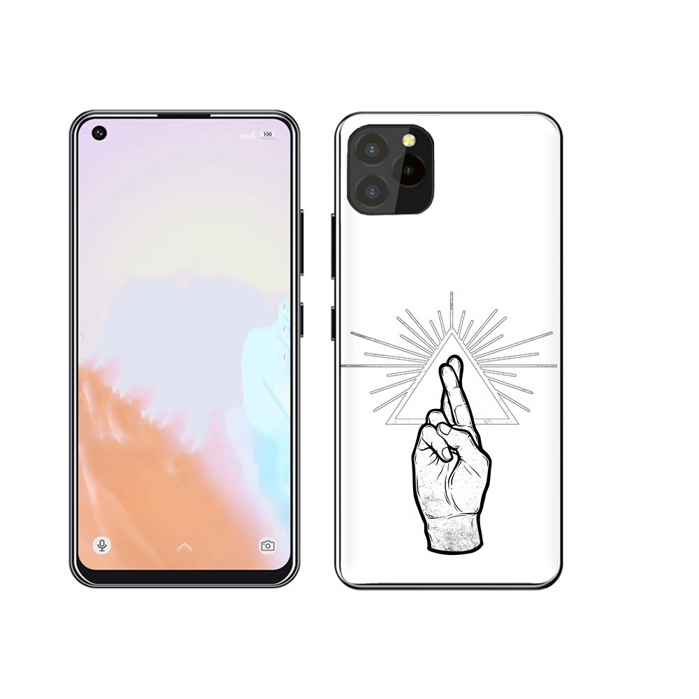 

Чехол MyPads Tocco для Oukitel C21 Pro черно белая рука, Прозрачный, Tocco