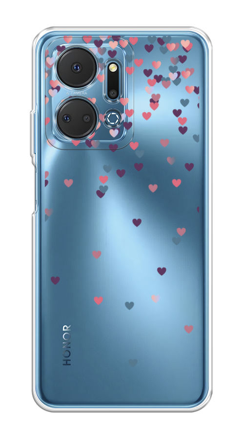 

Чехол на Honor X7A Plus "Посыпка сердечки", Розовый;фиолетовый, 6121850-1