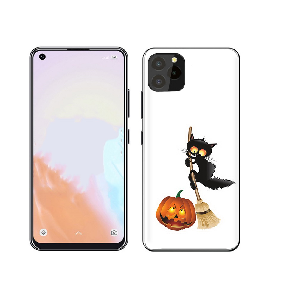 

Чехол MyPads Tocco для Oukitel C21 Pro хэлуинский котик, Прозрачный, Tocco