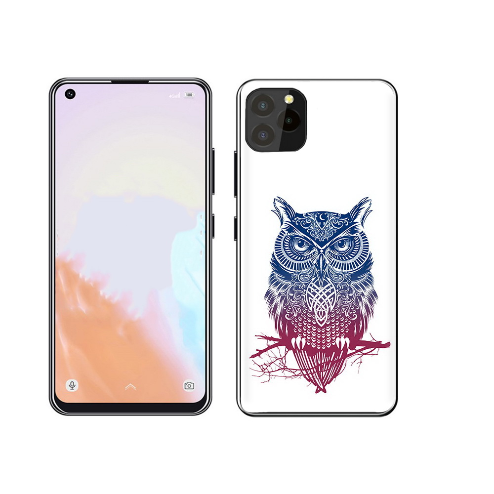 

Чехол MyPads Tocco для Oukitel C21 Pro хиппи сова, Прозрачный, Tocco