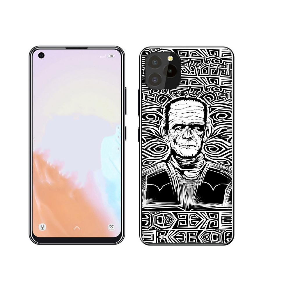 

Чехол MyPads Tocco для Oukitel C21 Pro франкенштейн черно белый, Прозрачный, Tocco