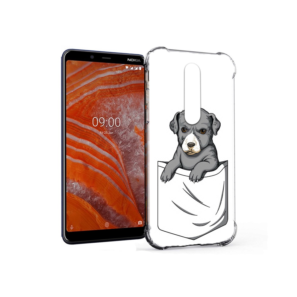 

Чехол MyPads Tocco для Nokia 3.1 Plus собачка в кармане (PT121397.96.611), Прозрачный, Tocco