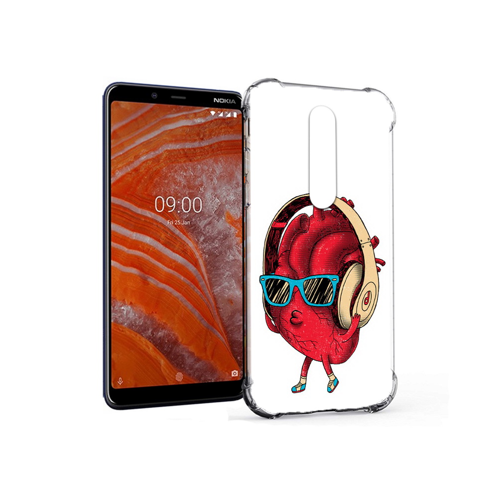 

Чехол MyPads Tocco для Nokia 3.1 Plus слушай сердце (PT121397.96.609), Прозрачный, Tocco